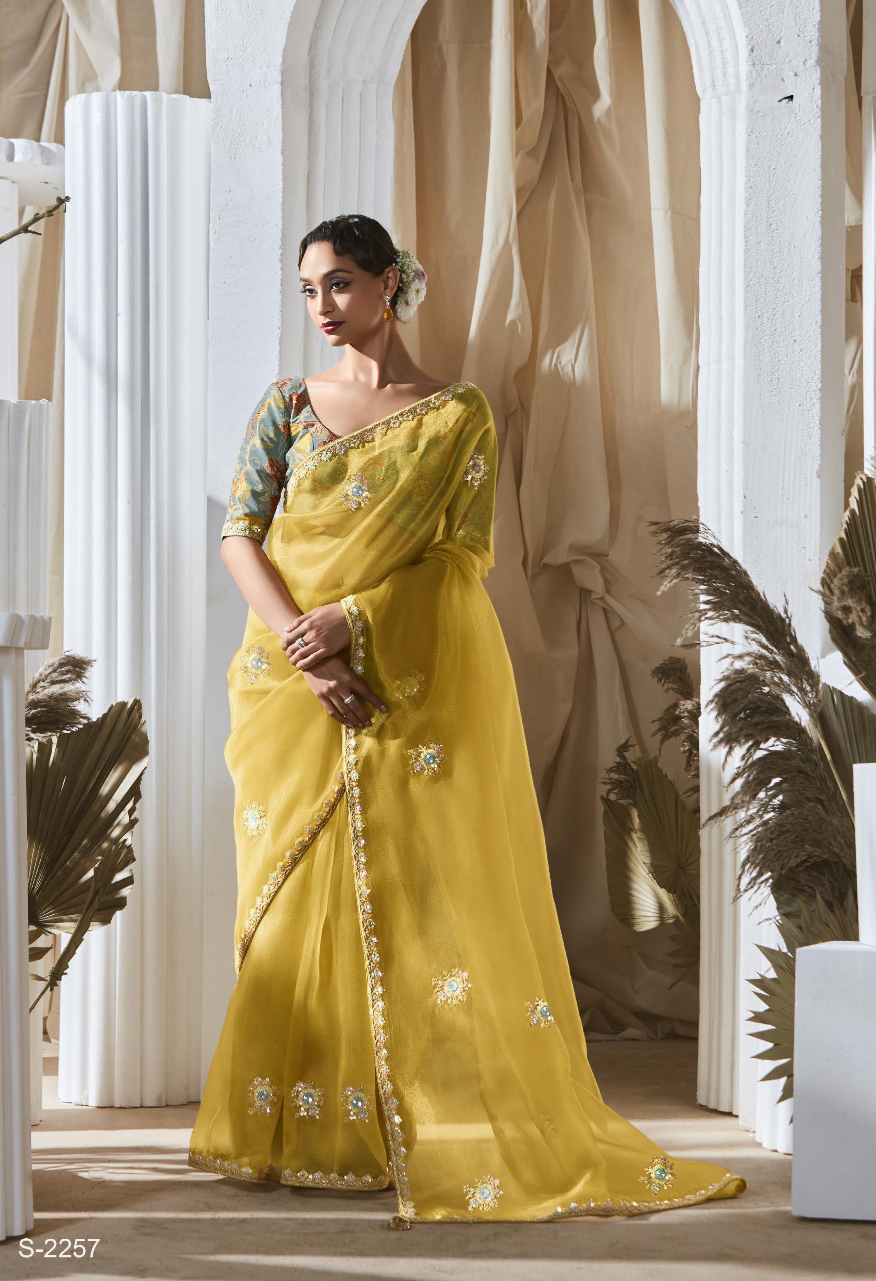 Pure Fancy Tissue based Fabric with Designer Saree